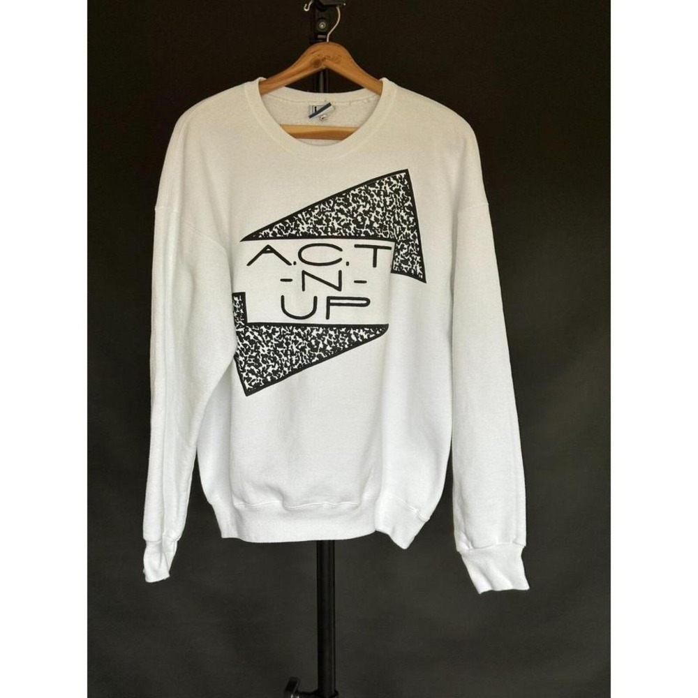 1980's Act‎ N Up Lee Heavyweight Vintage Sweatshirt XL White